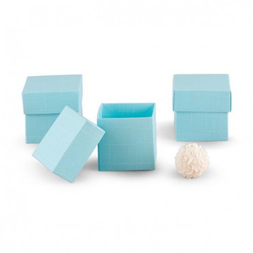 Aqua Blue Square Favor Box With Lid