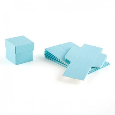 Aqua Blue Square Favor Box With Lid