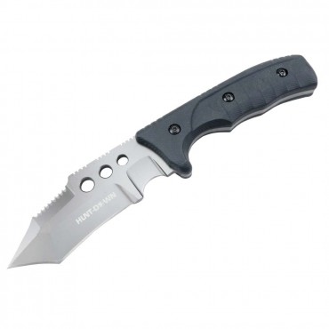 Hunt-Down 10 in. Stainless Steel Blade Full Tang Hunting Knife with Black Sheath