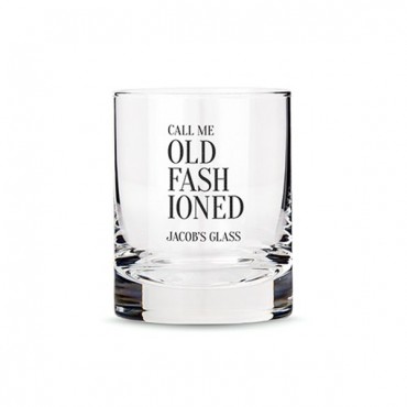 Personalized Whiskey Glasses With Call Me Old Fashioned Print