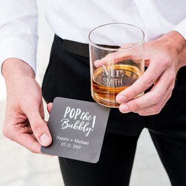 Personalized Whiskey Glasses With Two Line Text Etching