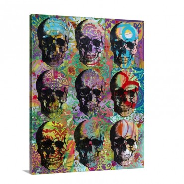9 Skulls Wall Art - Canvas - Gallery Wrap