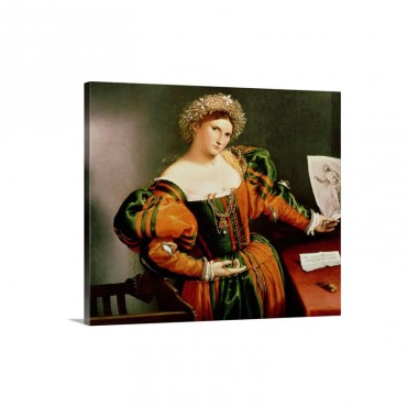 A Lady With A Drawing Of Lucretia C 1530 33 Wall Art - Canvas - Gallery Wrap