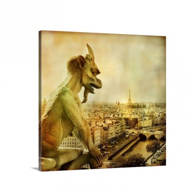 A View Of Paris From Notre Dame Wall Art - Canvas - Gallery Wrap