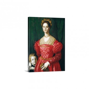A Young Woman And Her Little Boy By Bronzino Wall Art - Canvas - Gallery Wrap