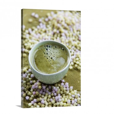 A Bowl Of Matcha Tea And Japanese Sweets Wall Art - Canvas - Gallery Wrap