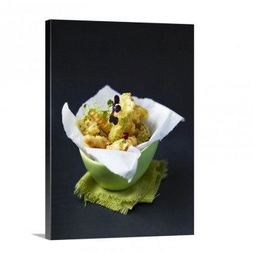A Bowl Of Tempura With Cress Wall Art - Canvas - Gallery Wrap