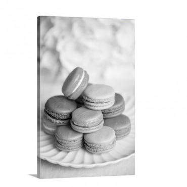 A Plate Of Colourful Macaroons Wall Art - Canvas - Gallery Wrap