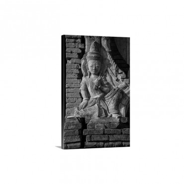 A Relief Carving At One Of The Shwe Inn Thein Pagodas Wall Art - Canvas - Gallery Wrap