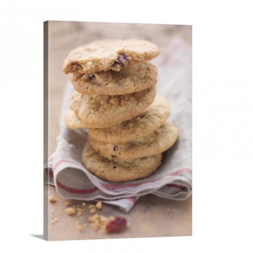 A Stack Of Cranberry Cookies Wall Art - Canvas - Gallery Wrap