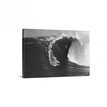 A Surfer Rides A Powerful Wave Off The North Shore Of Maui Island Hawaii Wall Art - Canvas - Gallery Wrap