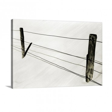 A Wire Fence And Wooden Posts Wall Art - Canvas - Gallery Wrap