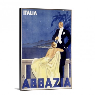 Abbazia Italia Vintage Poster By W Zalina Wall Art - Canvas - Gallery Wrap
