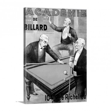 Academie De Billard Vintage Poster By A Gallice Wall Art - Canvas - Gallery Wrap