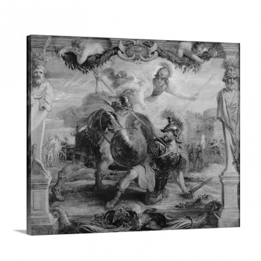 Achilles Defeating Hector 1630 32 Wall Art - Canvas - Gallery Wrap