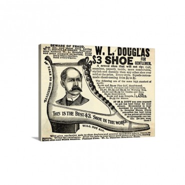 Advertisement For Douglas Shoes Wall Art - Canvas - Gallery Wrap