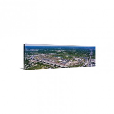 Aerial View Of A City Indianapolis Motor Speedway Indianapolis Indiana Wall Art - Canvas - Gallery Wrap