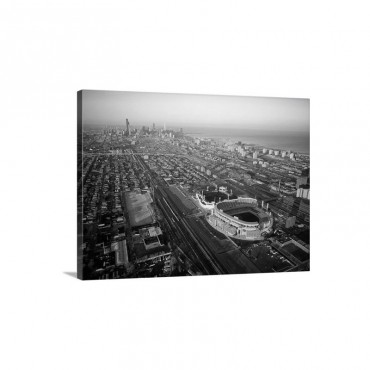 Aerial View Of A City Old Comiskey Park New Comiskey Park Chicago Cook County Illinois Wall Art - Canvas - Gallery Wrap