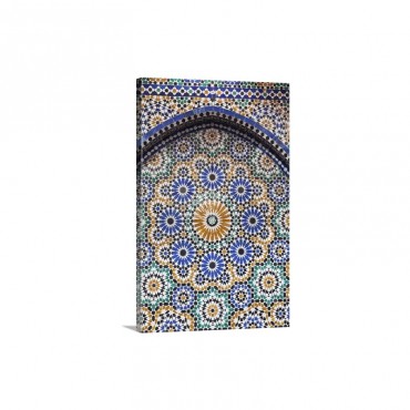 Africa Morocco Fes A Detail Of A Mosaic Tiled Fountain Wall Art - Canvas - Gallery Wrap