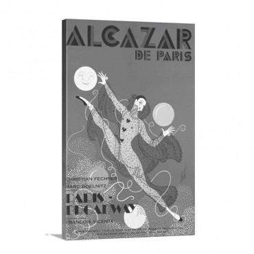 Alcazar De Paris Vintage Poster By Erte Wall Art - Canvas - Gallery Wrap
