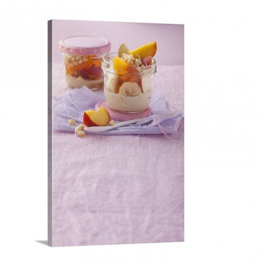 Almond Mousse With Fruits And Bean Sprouts Wall Art - Canvas - Gallery Wrap