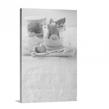 Almond Mousse With Fruits And Bean Sprouts Wall Art - Canvas - Gallery Wrap