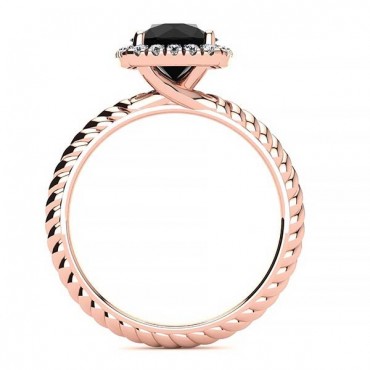 Alyssa Black Diamond Ring - Rose Gold