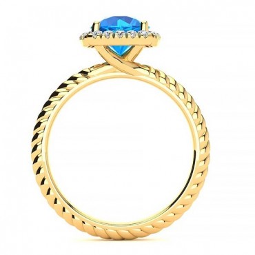 Alyssa Blue Topaz Ring - Yellow Gold