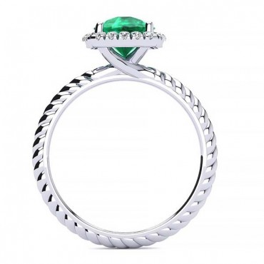 Alyssa Emerald Ring - White Gold