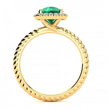 Alyssa Emerald Ring - Yellow Gold