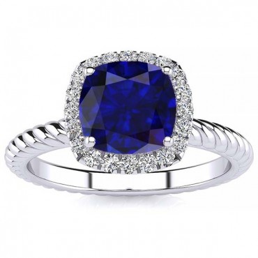 Alyssa Sapphire Ring - White Gold