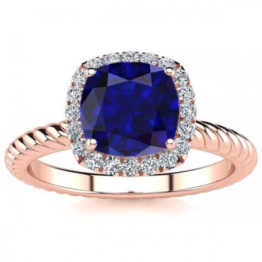 Alyssa Sapphire Ring - Rose Gold
