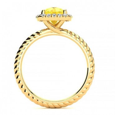 Alyssa Yellow Citrine Ring - Yellow Gold