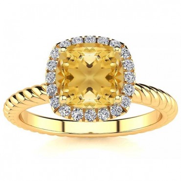 Alyssa Yellow Citrine Ring - Yellow Gold