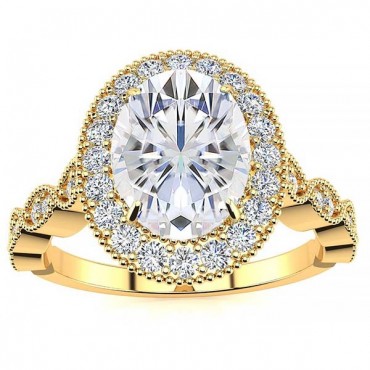 Amalia Moissanite Ring - Yellow Gold