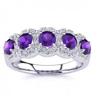 Amy Amethyst Ring - White Gold