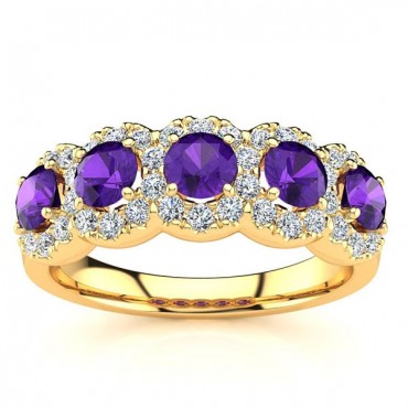Amy Amethyst Ring - Yellow Gold