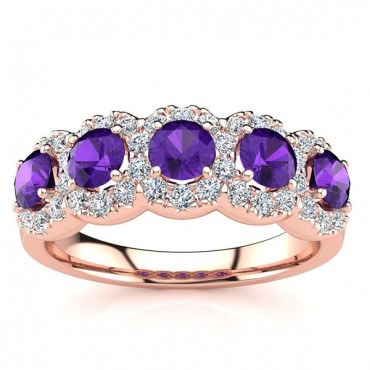 Amy Amethyst Ring - Rose Gold