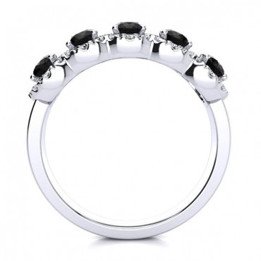 Amy Black Diamond Ring - White Gold