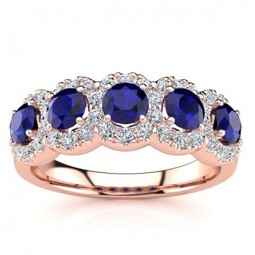 Amy Sapphire Ring - Rose Gold