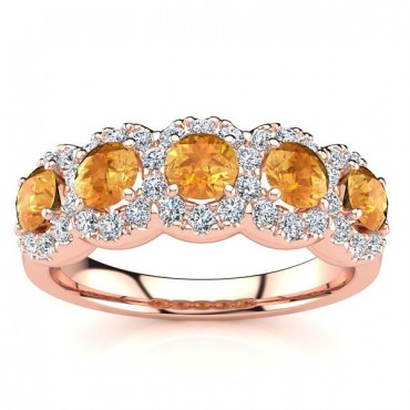 Amy Yellow Citrine Ring - Rose Gold