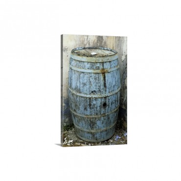 An Old Barrel Of Wine In Stromboli Italy Wall Art - Canvas - Gallery Wrap