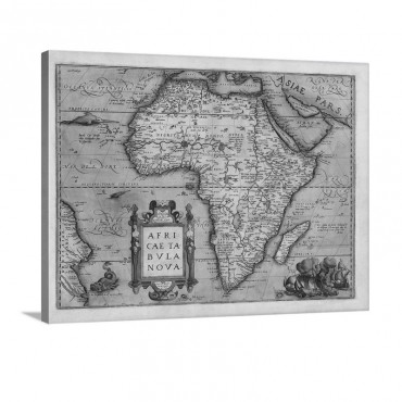 Antique Map Of Africa 1570 Wall Art - Canvas - Gallery Wrap
