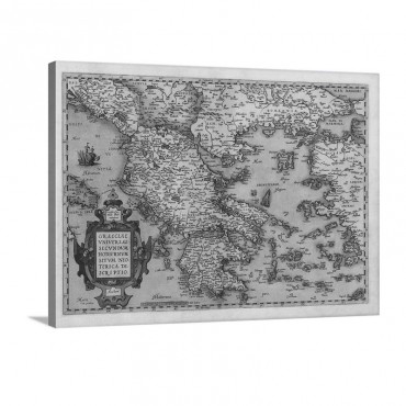 Antique Map Of Greece 1570 Wall Art - Canvas - Gallery Wrap