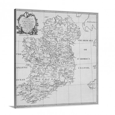 Antique Map Of Ireland Ca 1795 Wall Art - Canvas - Gallery Wrap