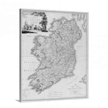 Antique Map Of Ireland 1797 Wall Art - Canvas - Gallery Wrap
