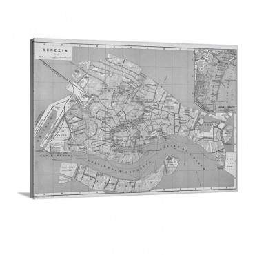 Antique Map Of Venice Ca 1886 Wall Art - Canvas - Gallery Wrap