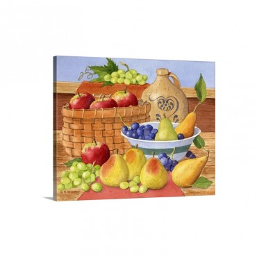 Apples Grapes And Pears Wall Art - Canvas - Gallery Wrap