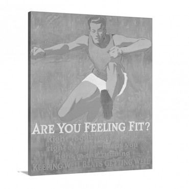 Are You Feeling Fit Motivational Vintage Poster By Frank Mather Beatty Wall Art - Canvas - Gallery Wrap