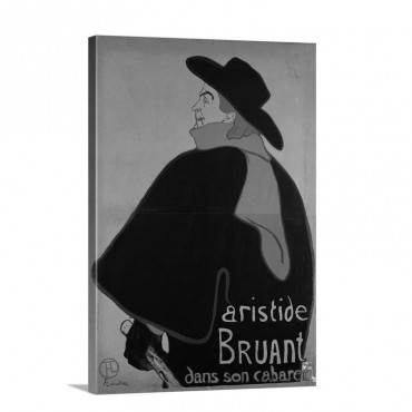 Aristide Bruant In His Cabaret Poster By Henry De Toulouse Lautrec Wall Art - Canvas - Gallery Wrap
